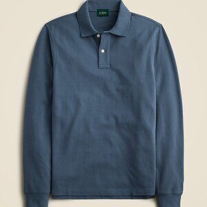 J.Crew Long-sleeve washed piqué polo shirt